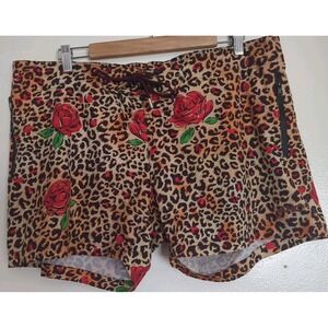 Bang! Miami Swim‎ Shorts Mens 3XL Animal Print Leopard Drawstring Lined